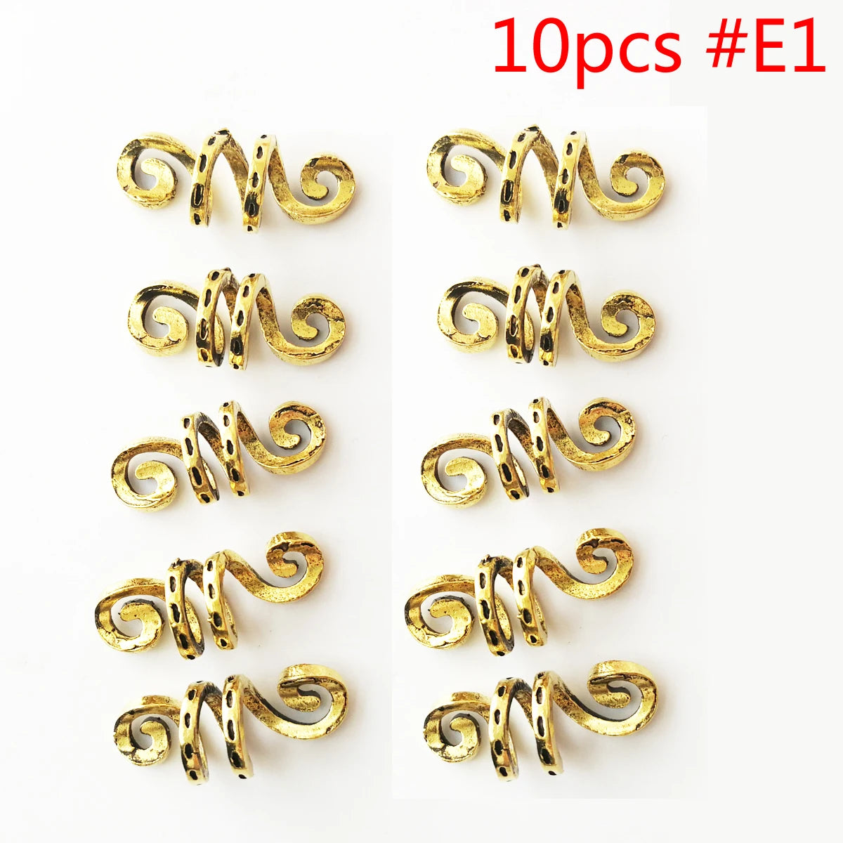 5Pcs Golden Silver Viking Spiral Charms Hair tubes Braid Dread Dreadlock Beads Clips Cuffs Rings Jewelry Hair Accessories woman
