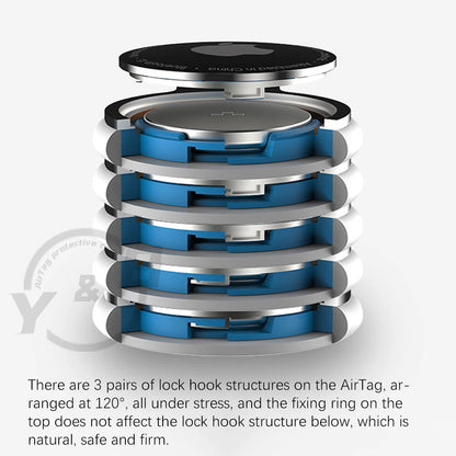 New For Apple AirTag Tracker Holder Stainless Steel Metal Ring Protective Case With Anti-Lost Waterproof Device With Keychain