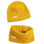 Autumn Winter Cotton Knit Children's Hat Collar 2 Set Boys and Girls Hats Set Baby Solid Color Scarf Cap two-piece