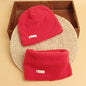 Autumn Winter Cotton Knit Children's Hat Collar 2 Set Boys and Girls Hats Set Baby Solid Color Scarf Cap two-piece