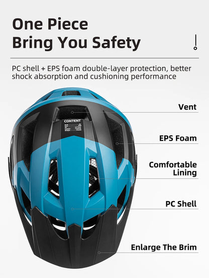 ROCKBROS Bike Headlamp Night Cycling Helmet With Glowing Headlight Warning Light MTB Bicycle Helmet Rechargeable Sport SafetyCap