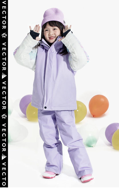 Waterproof Ski Jackets for Children Skiing Snowboarding Jacket Ski Pants Boys Winter Outdoor Ski Jacket Snow Pants -20-30 deg