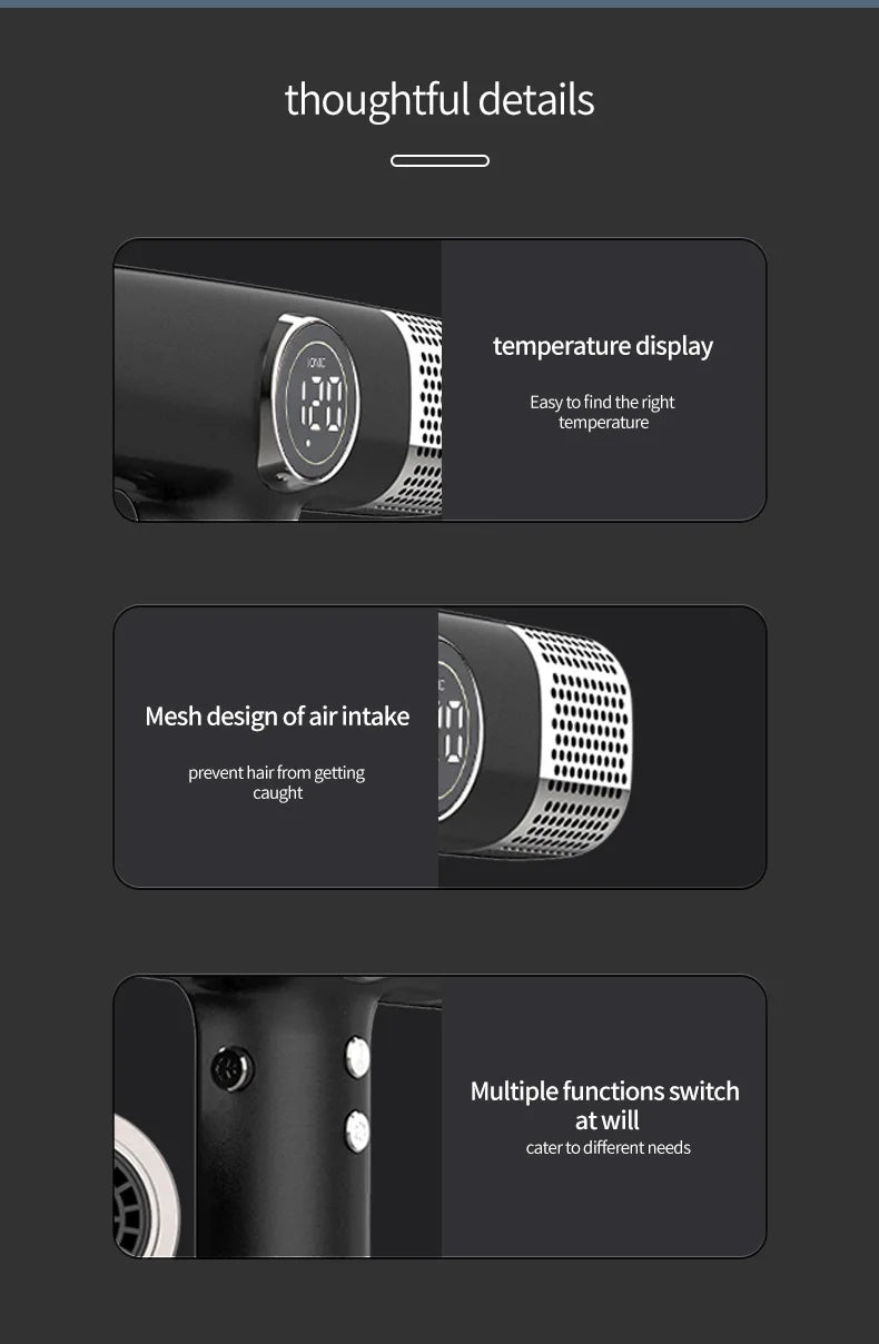 Top Selling 1800W High Power Brushless Professional Salon Hair Blower Dryer BLDC Motor High Speed Negative Ionic Hair Dryer