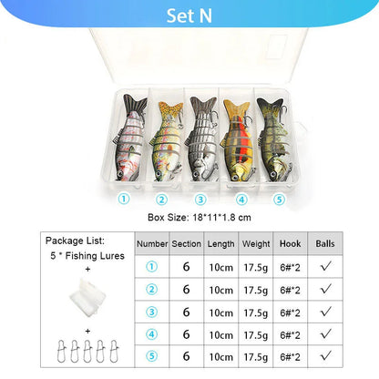 VTAVTA 5pcs Fishing Lures Set Wobblers Crankbaits Fishing Box For Wobblers Swimbait Artificial Bait Kit Hard Lure Fishing Tackle