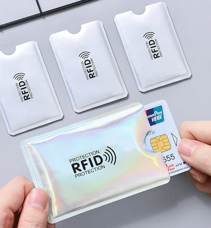 5/10/20pcs Portable Anti Rfid Wallet Blocking Reader Lock Bank Card Holder Id Bank Card Case Protection Metal Credit Card Holder