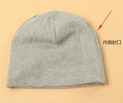 Autumn Winter Cotton Knit Children's Hat Collar 2 Set Boys and Girls Hats Set Baby Solid Color Scarf Cap two-piece