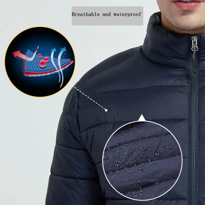 Men's parka Winter Warm USB Heating Jackets Smart Thermostat Pure Color Hooded Heated Clothing male bobojaco Warm padded jacket