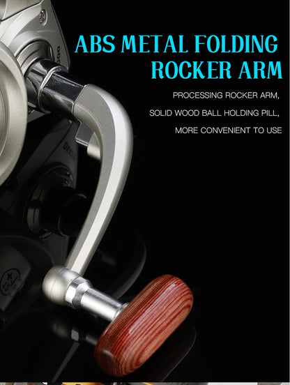 GLS Double Spool Fishing coil Wooden handshake 12+ 1BB Spinning Fishing Reel Professional Metal Left/Right Hand Reel 15KG Drag