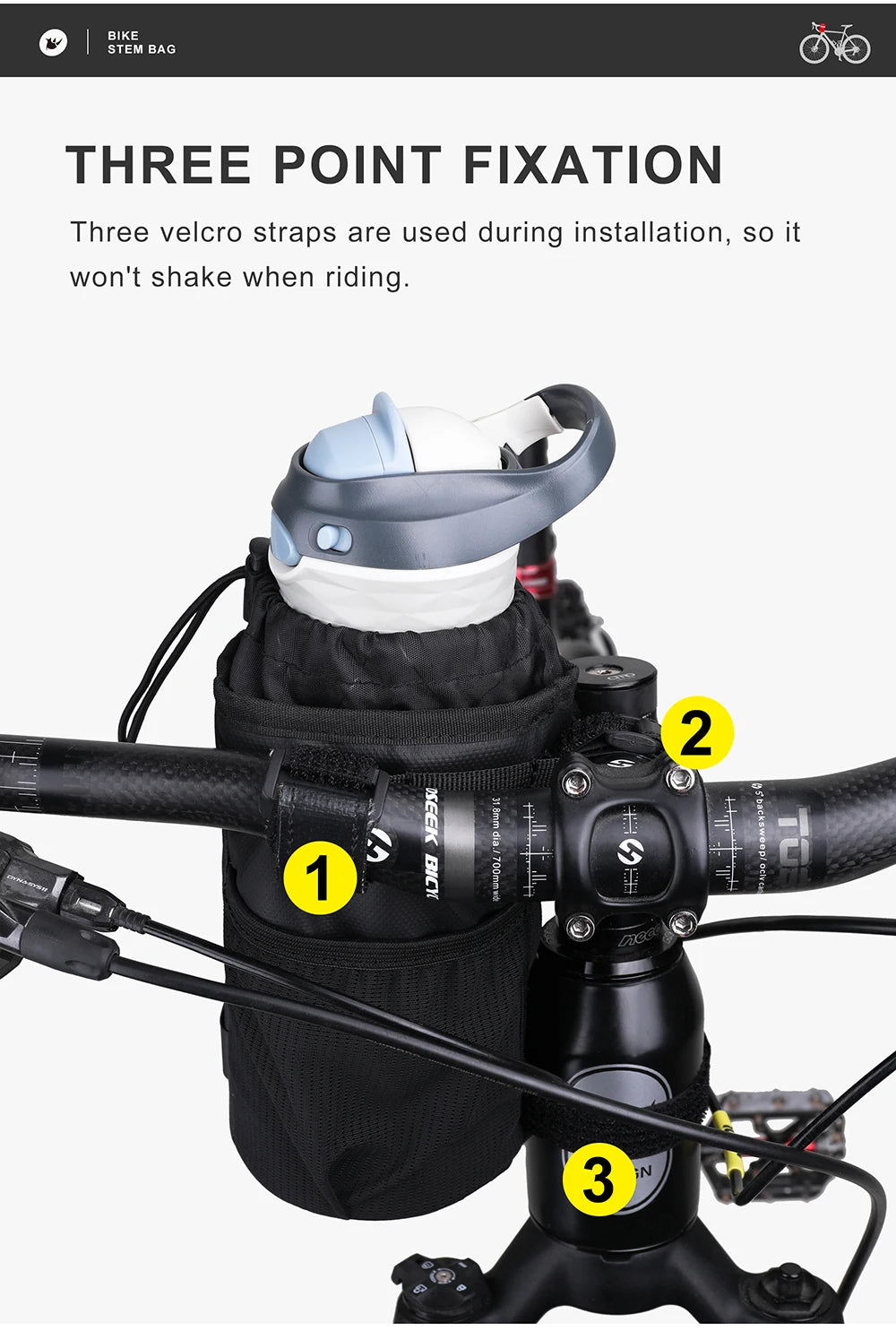 Rhinowalk Handlebar Bag Cycling Water Bottle Carrier Pouch MTB Bike Kettle Bag Riding Handlebar Bag Bicycle Accessories