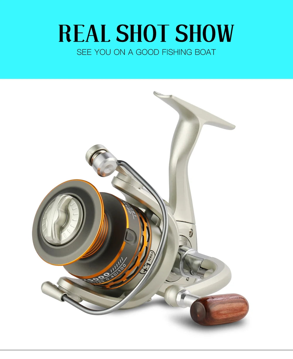 GLS Double Spool Fishing coil Wooden handshake 12+ 1BB Spinning Fishing Reel Professional Metal Left/Right Hand Reel 15KG Drag