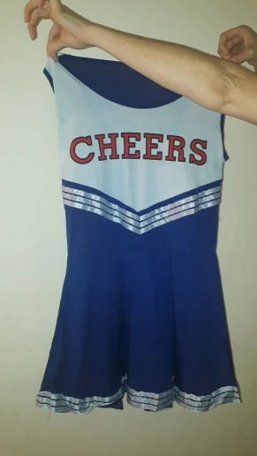 Sexy Sleeveless Cheerleader Costume Women Cosplay Cheer Dancewear Outfits School Girls Cheerleading Mini Dress