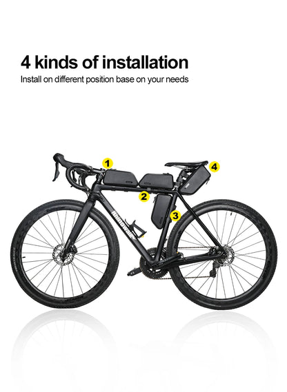 Rhinowalk 1.5L Waterproof Top Tube Bicycle Bag Hard Shell Bike Bag Stable Cycling Frame Bag Bike Accessories for  Road bike