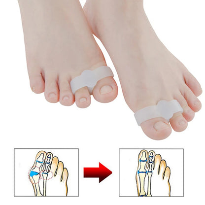 2pcs Silicone Gel Big Toe Two Hole Thumb Valgus Toe Separator Foot Fingers Protector Corrector Pedicure Foot Care Tool