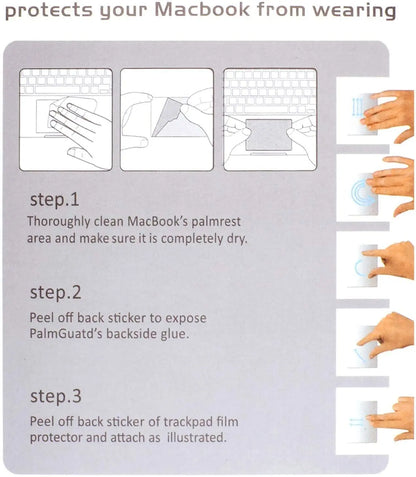 2 Pack Skin Touch Pad Cover Anti-Scratch Keyboard Trackpad Protector for Macbook M3 15'' 14" A2442 M1 Pro 16" A2485 Air13 A2337