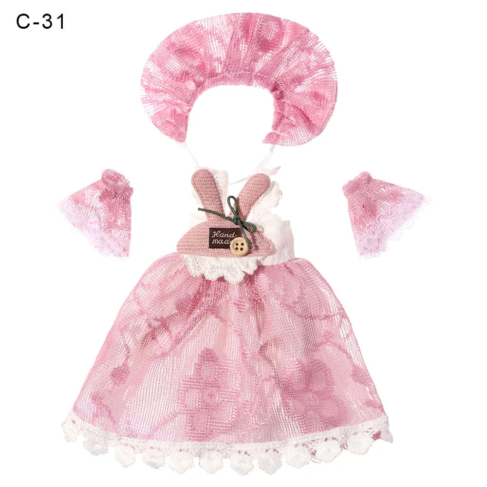1 Set New Summer DIY Dolls Dress Toys Bikini Cloth Lace Skirt Toys Clothes Skirt Fabric Sewing for 16cm/31cm Doll Accessories