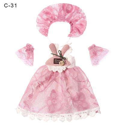 1 Set New Summer DIY Dolls Dress Toys Bikini Cloth Lace Skirt Toys Clothes Skirt Fabric Sewing for 16cm/31cm Doll Accessories