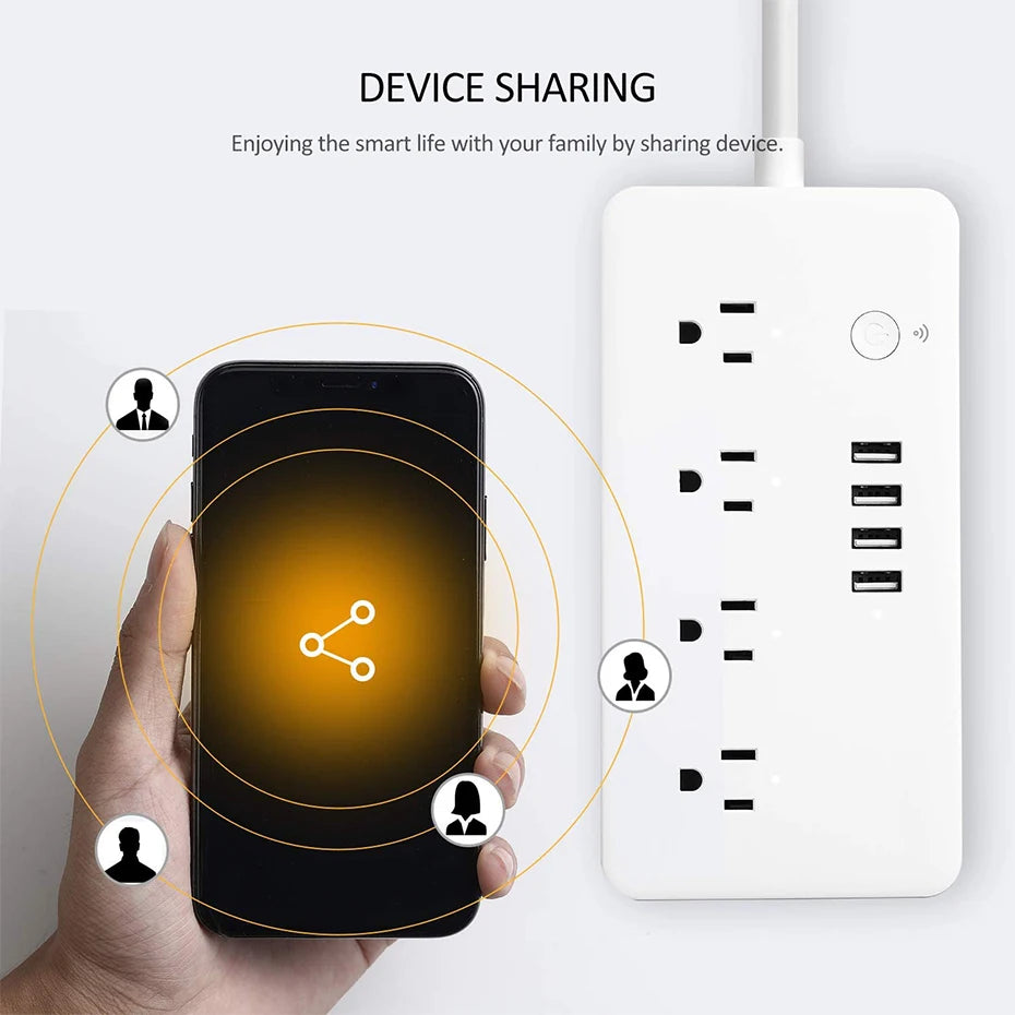 Smart socket WiFi Power Strip Multi Plug With 4 Plug 4USB Port Compatible With alexa google home Smart home Tuya Smart smartlife