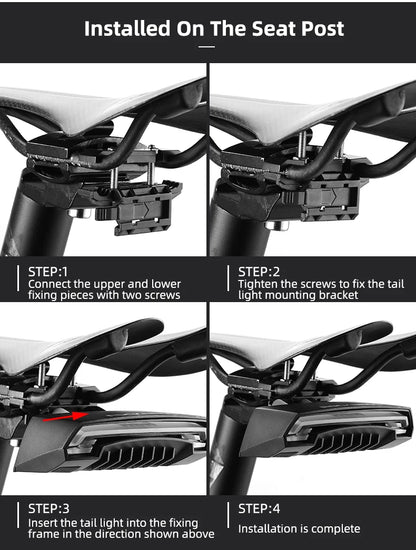 ROCKBROS Bike Tail Light USB Rechargeable Wireless Waterproof MTB Safety Intelligent Remote Control Turn Sign Bicycle Light Lamp