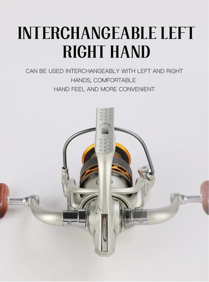 GLS Double Spool Fishing coil Wooden handshake 12+ 1BB Spinning Fishing Reel Professional Metal Left/Right Hand Reel 15KG Drag
