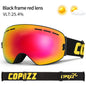 COPOZZ Brand Ski Goggles Double Layers UV400 Anti-fog Big Ski Glasses Skiing Mask Snowboard Men Women Snow Goggles GOG-201 Pro
