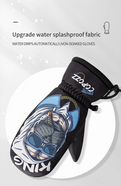 COPOZZ -30℃ Thicken Adult Teen Professional Snowboarding Ski Gloves Windproof Winter Warm Thermal Snow Mittens Skiing Snowmobile