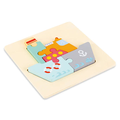 High Quality Baby 3D Wooden Puzzle Educational Toys Early Learning Cognition Kids Cartoon Grasp Intelligence Puzzle