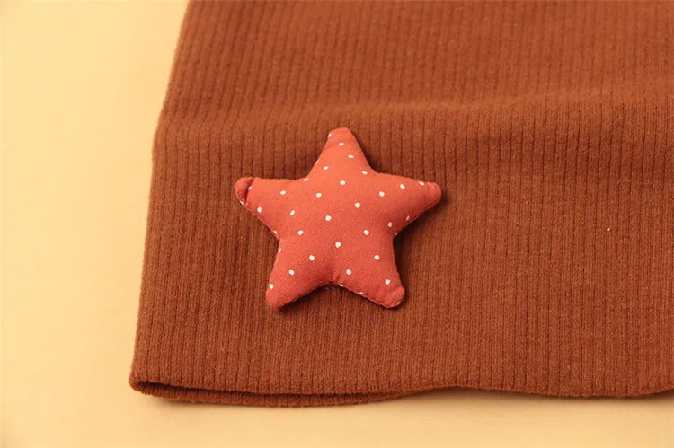 Autumn Winter Cotton Knit Children's Hat Collar 2 Set Boys and Girls Hats Set Baby Solid Color Scarf Cap two-piece