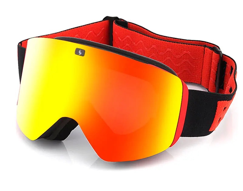 Ski Goggles with Magnetic Double Layer Yellow Lens Skiing Anti-fog UV400 Snowboard Goggles Men Women Ski Glasses Eyewear Set