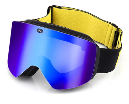 Ski Goggles with Magnetic Double Layer Yellow Lens Skiing Anti-fog UV400 Snowboard Goggles Men Women Ski Glasses Eyewear Set