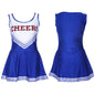 Sexy Sleeveless Cheerleader Costume Women Cosplay Cheer Dancewear Outfits School Girls Cheerleading Mini Dress