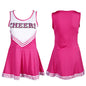 Sexy Sleeveless Cheerleader Costume Women Cosplay Cheer Dancewear Outfits School Girls Cheerleading Mini Dress