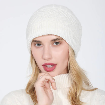 fashion women stretchy knitted Skullies Beanies Hat solid snood scarf warm Beanie For womem Autumn winter Female Beanie cap