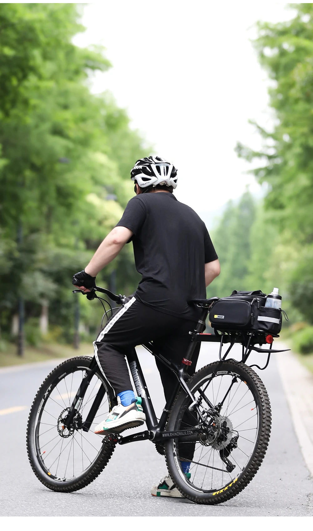 Rhinowalk Bicycle Pannier Bag Multifunctional Bike Rack Bag Trunk Saddle Cycling Large Capacity Travel Bag MTB With Rain Cover