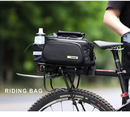 Rhinowalk Bicycle Pannier Bag Multifunctional Bike Rack Bag Trunk Saddle Cycling Large Capacity Travel Bag MTB With Rain Cover