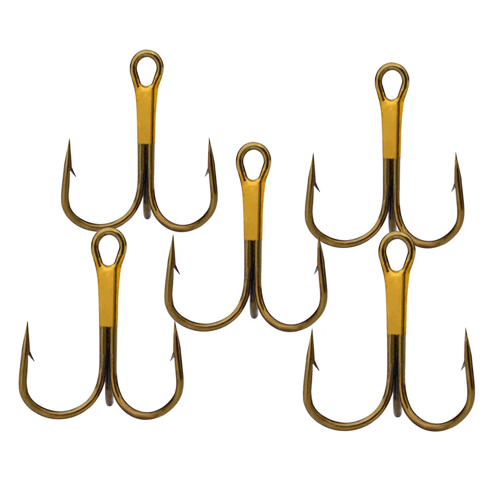 10pcs 35647 3/0#-14# High Carbon Steel Fishing Hook Barbed Treble Hooks Fishhooks Carp Fishing Tackle Round Bend For Bass