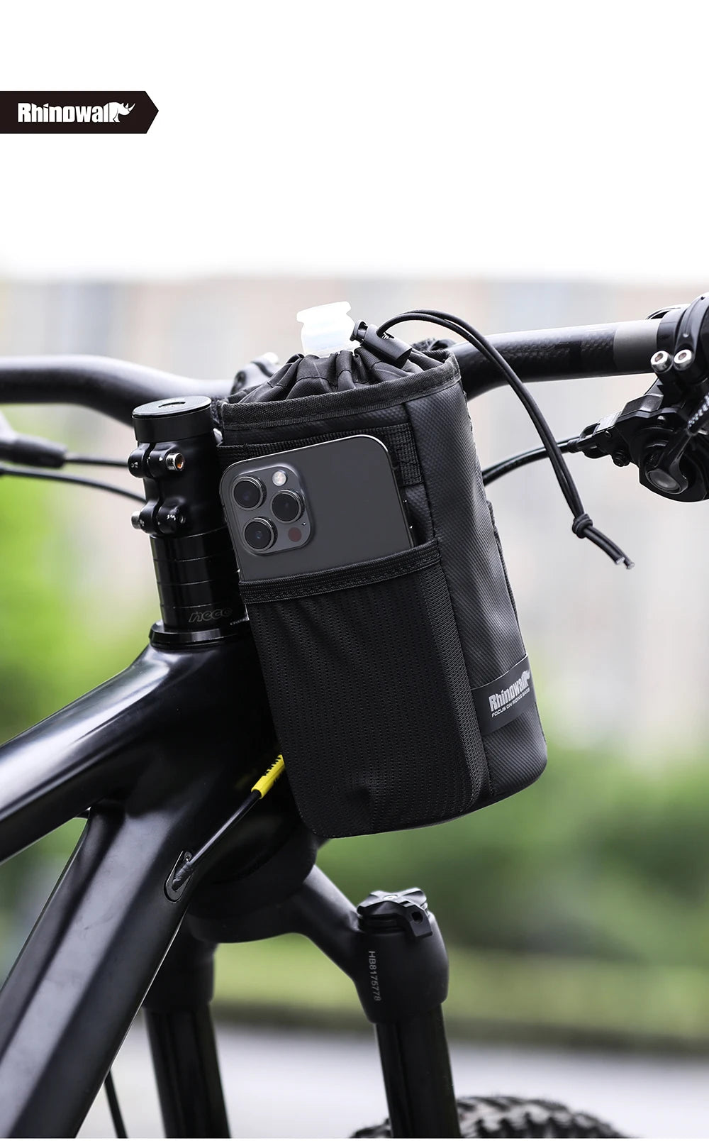 Rhinowalk Handlebar Bag Cycling Water Bottle Carrier Pouch MTB Bike Kettle Bag Riding Handlebar Bag Bicycle Accessories