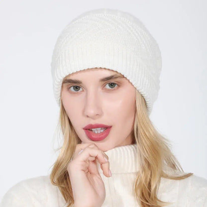 fashion women stretchy knitted Skullies Beanies Hat solid snood scarf warm Beanie For womem Autumn winter Female Beanie cap