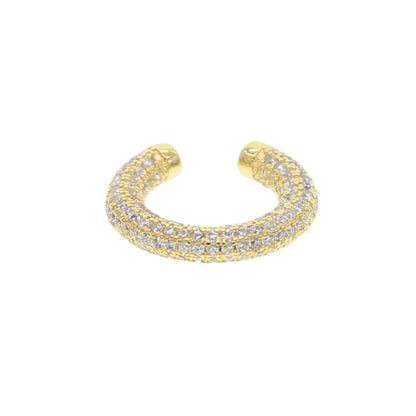 white green blue red cz Circle no piercing women 1 pc bling full cz colorful ear cuff multi piercing clip on earring ice jewelry
