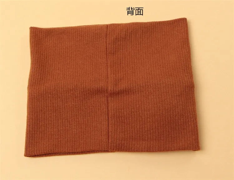 Autumn Winter Cotton Knit Children's Hat Collar 2 Set Boys and Girls Hats Set Baby Solid Color Scarf Cap two-piece