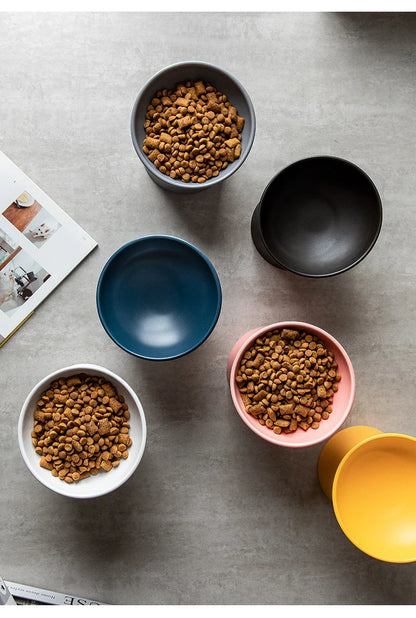 Cat Nordic Style Food Water Bowl Pet Animal Ceramic Eating Dishes High Foot Raised Puppy Cats Matte Bowls Elevated Dog Bowls