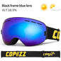 COPOZZ Brand Ski Goggles Double Layers UV400 Anti-fog Big Ski Glasses Skiing Mask Snowboard Men Women Snow Goggles GOG-201 Pro
