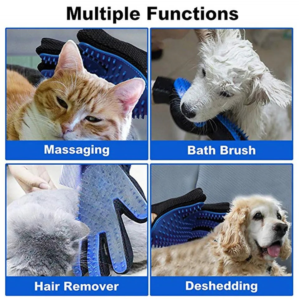 Dog Pet Grooming Glove Silicone Cats Brush Comb Deshedding Hair Gloves Dogs Bath Cleaning Supplies Animal Combs by PROSTORMER