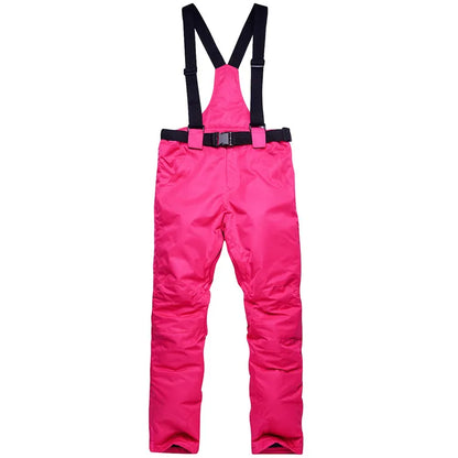 New Winter Thick Warm Skiing Pants Men Women Lovers Windproof Waterproof Suspender Trousers Snow Snowboard Pants Plus Size