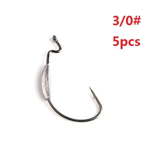 NGB 5PCS High Carbon Steel Offset Fishing Hook Lure 1/0# 2/0# 3/0# 4/0# 1# 2# Texas Jig Head Crank Hook Worm Soft Bait Hooks
