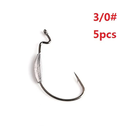 NGB 5PCS High Carbon Steel Offset Fishing Hook Lure 1/0# 2/0# 3/0# 4/0# 1# 2# Texas Jig Head Crank Hook Worm Soft Bait Hooks