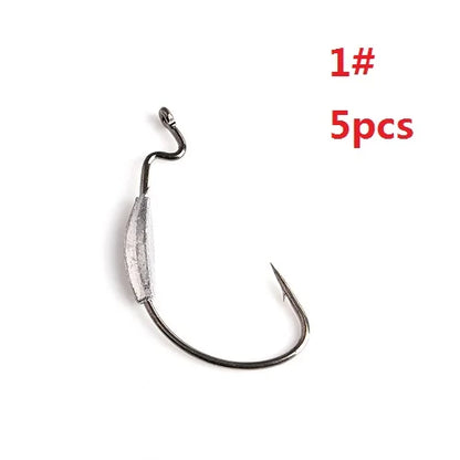 NGB 5PCS High Carbon Steel Offset Fishing Hook Lure 1/0# 2/0# 3/0# 4/0# 1# 2# Texas Jig Head Crank Hook Worm Soft Bait Hooks