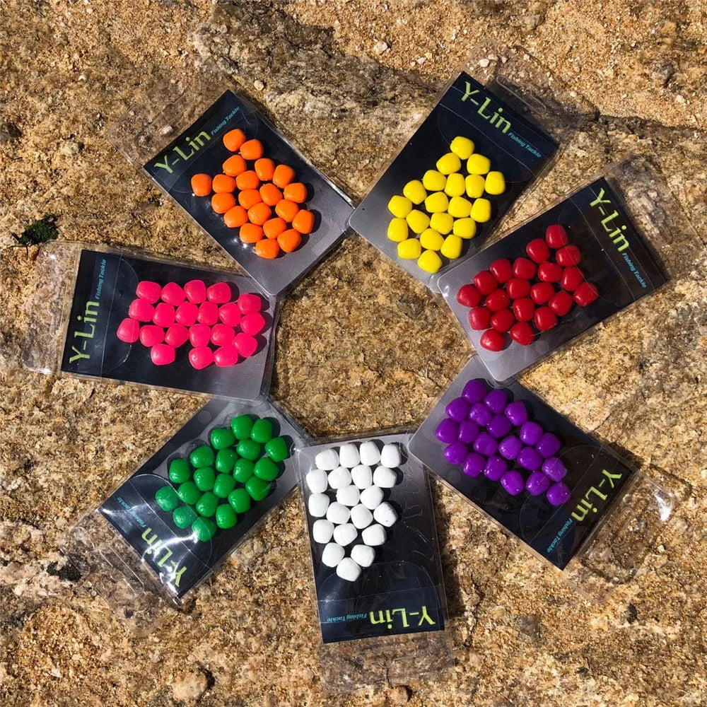 20pcs Carp Fishing Floating Fake Corn Tiger Nuts Pop Up Boilies Hair Rigs Maggot Bait Imitation Corn Artificial Bait Lures