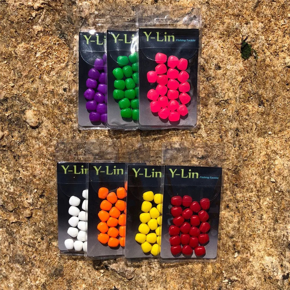 20pcs Carp Fishing Floating Fake Corn Tiger Nuts Pop Up Boilies Hair Rigs Maggot Bait Imitation Corn Artificial Bait Lures