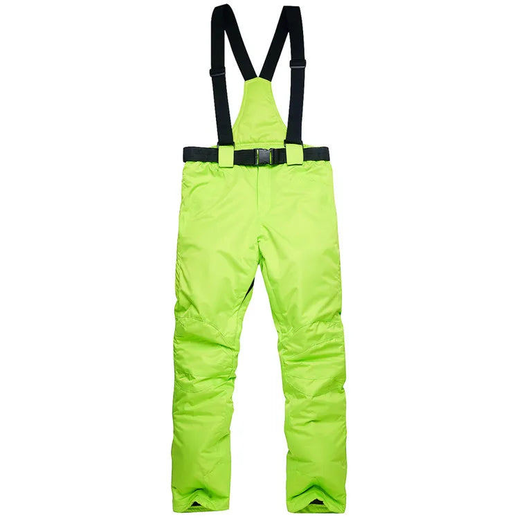 New Winter Thick Warm Skiing Pants Men Women Lovers Windproof Waterproof Suspender Trousers Snow Snowboard Pants Plus Size