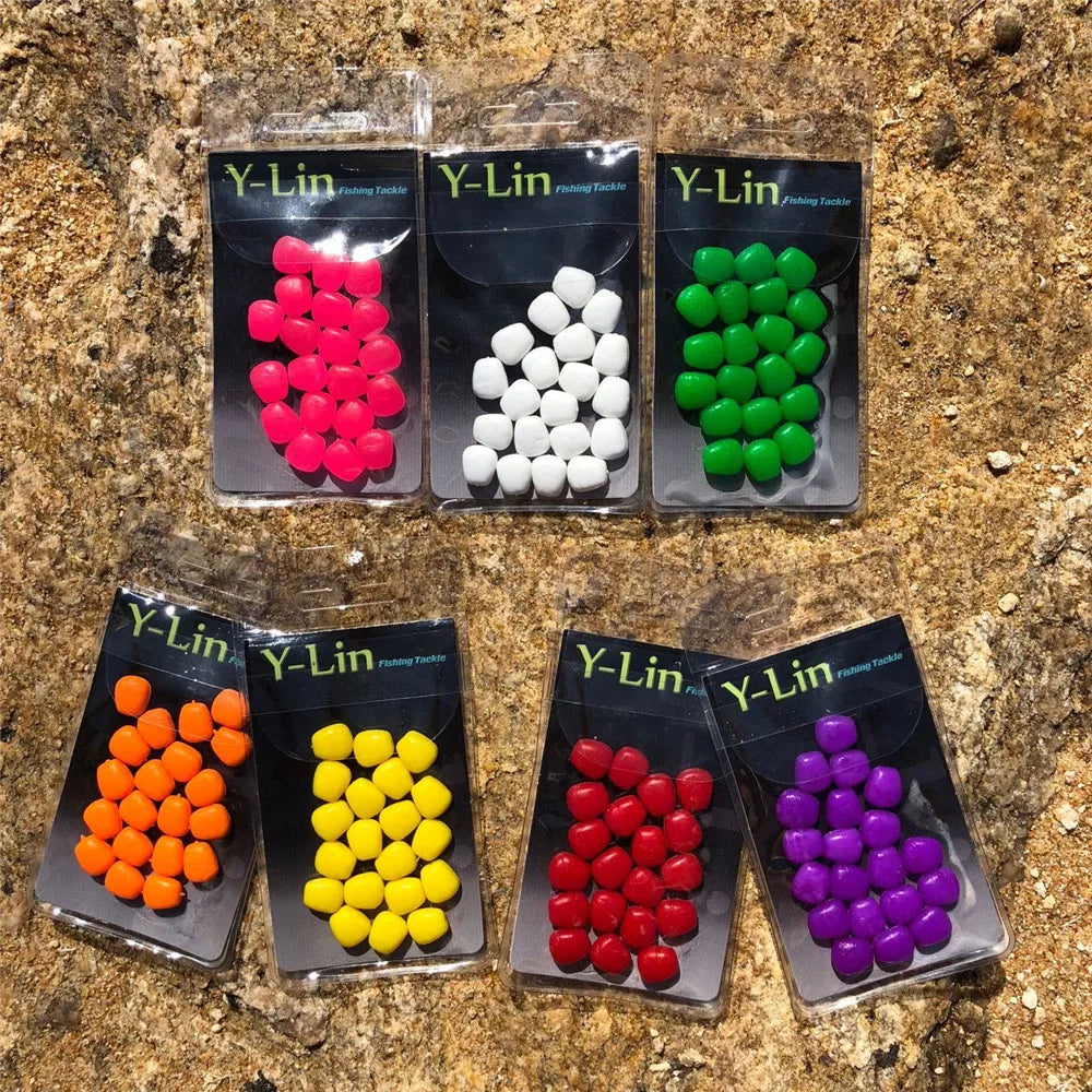 20pcs Carp Fishing Floating Fake Corn Tiger Nuts Pop Up Boilies Hair Rigs Maggot Bait Imitation Corn Artificial Bait Lures